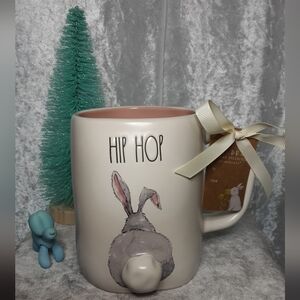Rae Dunn Artisan Collection Bunny Hip Hop Mug White N.W.T.